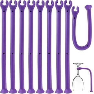 lot 1704 image: YOOHUA 10PCS Tether Silicone Dishwasher Attachment Silicone Stemware Saver Flexible Stemware Holder Dishwasher Wine Glass Protector, Purple