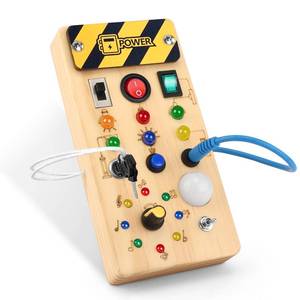lot 1711 image: wakeInsa Montessori Busy Board,Montessori Toys for 1-3 Years Old,Baby Sensory Board,Preschool Learning Activities,Wooden Toys for Toddler,Christmas & Birthday Gift for Boys & Girls