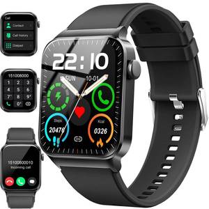lot 1716 image: Smart Watch for Men Women, 1.85 Smartwatch (AnswerMake Call), IP68 Waterproof Fitness Tracker, 100 Sport Modes, Heart Rate Monitor, Sleep Monitor, Pedometer, Smartwatches for Android iOS, Black
