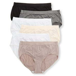 lot 1719 image: Hanes Just My Size Women s Microfiber Stretch Brief Underwear 6-Pack (Plus ) Assorted 10