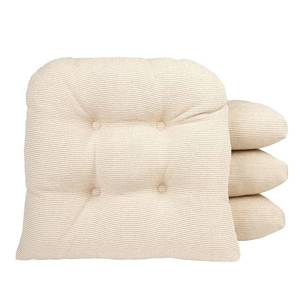 lot 2001 image: Klear Vu Gripper Overstuffed Universal Non-Slip Dining Chair Cushions for Kitchen Decor or Office Use, U-Shaped Skid-Proof Seat Pad, 15x15 Inches, 4 Count (Pack of 1), Natural