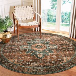 lot 2002 image: Moynesa Ultra-Thin Washable Round Rug - 6ft Large Dining Room Round Area Rug, Vintage Living Room Mat Stain Resistant Office Carpet for Bedroom Mudroom Kitchen Apartment Basement Foyer