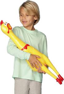 lot 2011 image: Animolds Crazy Huge Rubber Chicken - 29 Inch Giant Screaming Noise Makers for Parties, Pranks, Practical Jokes - Squeaks Up to 45 Seconds - Squawking Novelty Gag Gift (Doesnt Squeak)