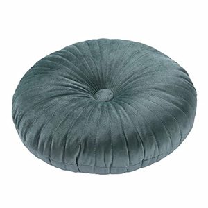 lot 2017 image: HLOVME Round Pillow Cushion for Couch Velvet Decorative Small Throw Pillow Solid Color for Living Room Bed Floor 13.7, Green