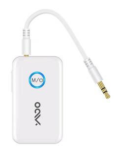 lot 2018 image: YMOO Bluetooth 5.3 Transmitter Receiver for 2 Wireless HeadphonesSpeakerAirplane, 3.5mm Jack AUX Bluetooth Audio Adapter, 22h Long Range AptX Low Latency for SmarphoneTabletPCTVHome Stereo
