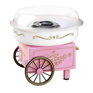 lot 2040 image: Nostalgia Cotton Candy Machine - Retro Cotton Candy Machine for Kids with 2 Reusable Cones, 1 Sugar Scoop, and 1 Extractor Head Pink (USED)