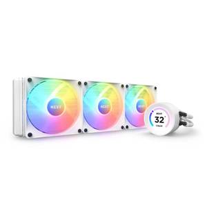 lot 2044 image: NZXT Kraken Elite 360mm RGB AIO CPU Liquid Cooler with Customizable LCD Display, High-Performance Pump, and 3 RGB Fans - White