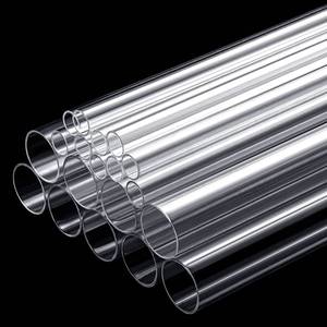 lot 2047 image: Rigid 20 Pcs Industrial Plastic Tubing, Rigid PETG Tube Including 10 Pcs 1 Inch 25 mm OD and 10 Pcs 12 Inch 12 mm OD x 1 mm Wall Thickness Plastic Tubing, 15.75 Inch Length Clear DIY Acrylic Tube