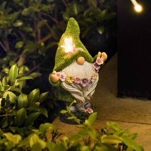 lot 2050 image: DiliComing Garden Gnomes Decoration for Yard - Christmas Outdoor Gnome Statue with Solar Light, Dwarf Sculpture for Outside Patio Porch Lawn Decor, Thanksgiving Decorations for Home
