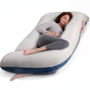 lot 2054 image: Cauzyart Pregnancy Maternity Pillows for Sleeping 55 Inches U-Shape Full Body Pillow Support - for Back, Hips, Legs, Belly for Pregnant Women with Removable Washable Velvet Cover