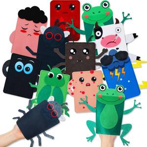 lot 2085 image: Outus 20 Pcs Passover Hand Plagues Puppet Kit Felt Ten Plagues Hand Puppets Education Passover Plague Toys 10 Plague of Egypt Gifts for Pesach Seder Celebration Family Story Time Table Party Favors