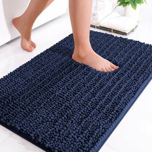 lot 2088 image: Arotive Luxury Chenille Bathroom Rug Mat, Extra Soft Thick Absorbent Shaggy Bath Rugs, Non-Slip Machine Wash Dry Plush Bath Mats for Bathroom, Tub, and Shower (30x20, Navy)