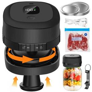 lot 2095 image: LANJEPMY Electric Mason Jar Vacuum Sealer, 3 in 1 Vacuum Sealer for Jars Compatible with Vacuum Bag, Jar Vacuum Sealer Kit for Wide & Regular Mouth Mason Jars, Cordless Canning Vacuum Sealing Machine
