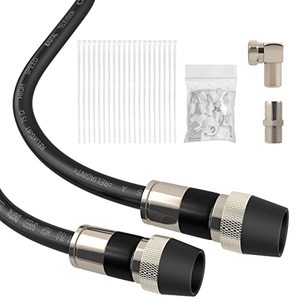 lot 2096 image: RELIAGINT Coaxial Cable 50FT, RG6 Coax Cable Cord for TV with Weatherproof Rubber Boot - Ideal Outdoor TV Cable Wire and Antenna Wire Extension Cable, Tri-Shield UV - Fire Resistant Wall Rated