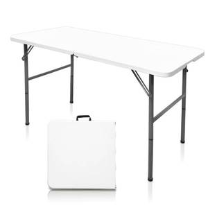 lot 3006 image: Gocamptoo Folding Table,4ft Indoor Outdoor Heavy Duty Portable Folding Square Plastic Dining Table wHandle, Lock for Picnic, Party, Camping (4 FT)