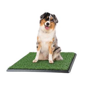 lot 3012 image: Artificial Grass Puppy Pee Pad for Dogs and Small Pets - 20x25 Reusable 3-Layer Training Potty Pad with Tray - Dog Housebreaking Supplies by PETMAKER