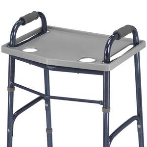 lot 3029 image: DMI Walker Tray (tray only)with Cup Holders, Walker Tray for Folding Walkers, Gray