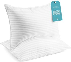 lot 3031 image: Beckham Hotel Collection King Size Memory Foam (Adjustable Fill) Bed Pillows Set of 2 - Cooling Shredded Foam Pillow for Back, Stomach or Side Sleepers