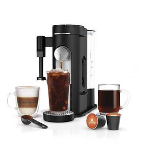 lot 3032 image: Ninja PB051 Pod & Grounds Specialty Single-Serve Coffee Maker, K-Cup Pod Compatible, Brews Grounds, Compact Design, Built-In Milk Frother, 56-oz. Reservoir, 6-oz. Cup to 24-oz. Mug Sizes, Black