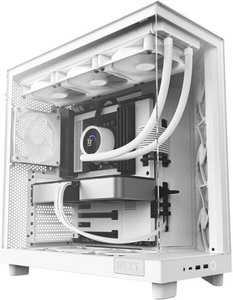 lot 3044 image: NZXT - H6 Flow ATX Mid-Tower Case with Dual Chamber - White - Retail $114.76