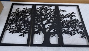 lot 3066 image: Decorative Metal Wall Art Tree And Birds