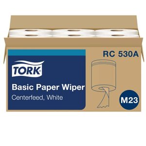 lot 3996 image: Tork Centerfeed Hand Towel White M23, One-at-a-time Dispensing, 6 x 530 Towels, RC530