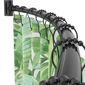 lot 4857 image: PrettyHome Adjustable Arched Curved Shower Curtain Rod Rustproof Expandable Aluminum Metal Shower Rod 38-72 Inches Telescoping Design Exquisite Customizable for Bathroom,Need To Drill,Black