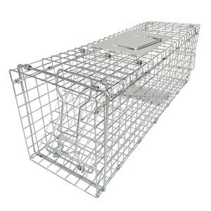 lot 4879 image: APARATS 24inch Collapsible Live Animal Cage Trap Best Humane Catch Release Cage for Rabbits, Stray, Cat Squirrel, Raccoon, Skunk,Chipmunks Groundhog, No-Kill Bait Trapping Kit 2 Door
