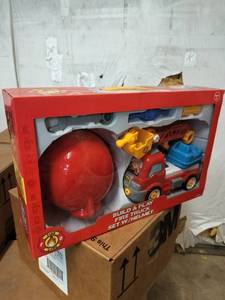 lot 6009 image: CP Toys Build And Play Fire Truck Set With Helmet