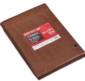 lot 2032 image: Everbilt 16 ft. x 20 ft. Brown Heavy Duty Tarp