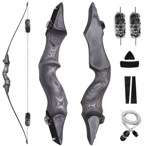 lot 2341 image: OBTOUTDOOR Archery Takedown Longbow 60inch 20lbs-60lbs Right Hand Traditional Wood Hunting Bows for Target Shooting Practice (Missing Pieces)