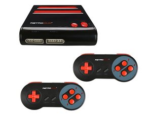 lot 2366 image: Retro-Bit Retro Duo Twin Video Game System NES and SNES V3.0 - BlackRed