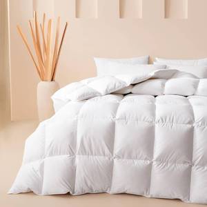 lot 2386 image: Cosybay Goose Feather Down Comforter King Size, Ultra Fluffy Down Duvet Insert, All Season White 100% Cotton Cover Luxury Hotel Bed Comforter with Corner Tabs, 106x90