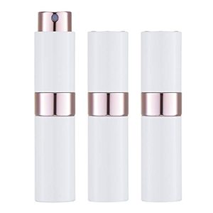 lot 4040 image: Lisapack 8ML Atomizer Perfume Spray Bottle for Travel (3 PCS) Empty Cologne Dispenser, Portable Sprayer (White)