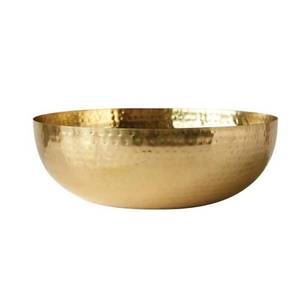 lot 4075 image: Creative Co-Op DA7392 Round Hammered Metal Bowl 14 Gold - Retail $80.27