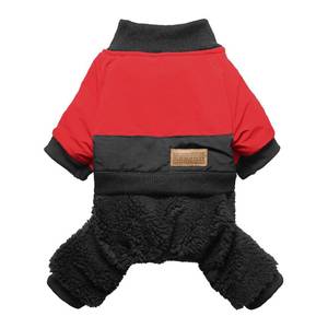 lot 4077 image: Fitwarm Turtleneck Dog Fleece Sweater, Winter Jacket, Dog Clothes for Small Dogs Boy Girl, Pet Coat with Feet, Cat Apparel, Black, Red, Large