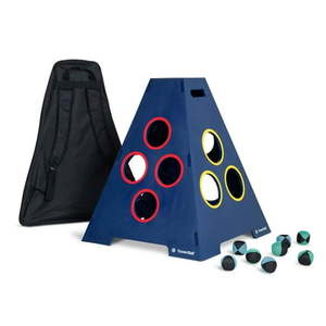 lot 6010 image: CALIBER GAMES - TowerBall Bundle - Backyard & Tailgate Game - Includes Collapsible Tower 8 Balls (4 Green and 4 Blue) and a Premium Backpack