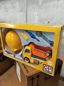 lot 6018 image: CP Toys Build And Play Dump Truck With Construction Helmet