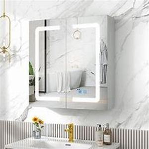 lot 1921 image: Lalahoo Cabinet In White With Mirror With A Lighted Border
