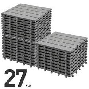 lot 4050 image: Interlocking Plastic Deck Tile. Set Of 27.