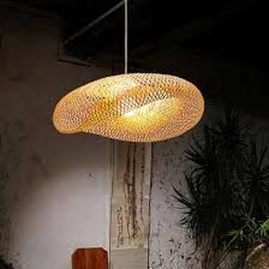 lot 4086 image: Rattan Pendant Light Wicker Hanging Light Fixture