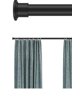 lot 2287 image: Elfurni Shower Curtain Rod (Black)