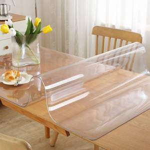 lot 15400 image: OstepDecor Clear Plastic Table Cover Protector 44 x 72 Inch, 1.5mm Thick Table Protector Pad, Rectangular Plastic Tablecloth Protector, Vinyl Table Mat Pad for Dining Room Table, Wood Kitchen Table