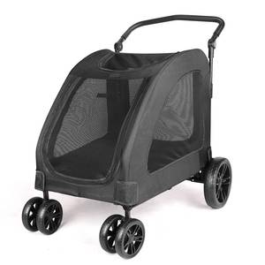 lot 15401 image: Dog Stroller Foldable Pet Jogger Stroller for Single or Multiple Medium and Large Dogs Travel Carrier Breathable Animal Stroller with 4 Wheels, Adjustable Handle, Zipper Entry,Up to 160 lbs (Black)