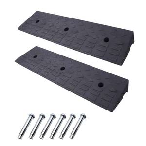 lot 15402 image: 2 Pack 4 Rise Rubber Curb Ramp Heavy Duty Loading Rubber Curb Ramps 22000lbs (10 Ton) Driveway Ramp Car Slope Ramp for Loading Dock Bike Vehicle Warehouse Sidewalk Wheelchair�� (4 H)