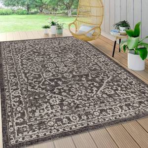 lot 15251 image: JONATHAN Y SMB104C-4 Malta Bohemian Medallion Textured Weave Indoor Outdoor Area Rug, Coastal, Traditional, Transitional Easy Cleaning,Bedroom,Kitchen,Backyard,Patio,Non Shedding, BlackGray, 4 X 6
