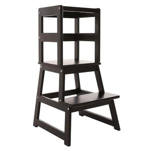 lot 15291 image: SDADI Kids Kitchen Step Stool Holds up to 150 Pounds with Safety Rail, Wide Platform Design, 4 Anti Slip Strips for 18 to 36 Months Old, Black