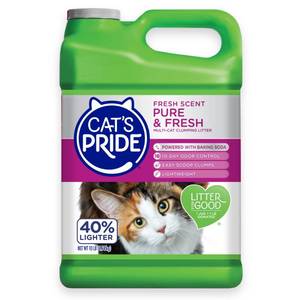 lot 15294 image: Cats Pride Premium Lightweight Clumping Litter Pure & Fresh - Up to 10 Days of Powerful Odor Control - Multi-Cat, Scented, 10 Pounds
