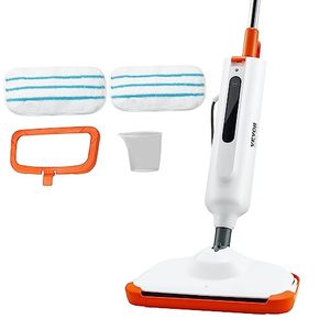 lot 15299 image: VEVOR Steam Mop, 2-in-1 Floor Steamer, Steam Mop for Hardwood Floors, Floor Steam Cleaner for Ceramic, Granite, Marble, Linoleum, Natural Floor Mop with 2 pcs Machine Washable Pads and A Water Tank