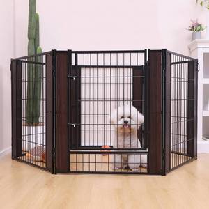 lot 15302 image: RYPetmia Dog Playpen, 31.5 Height Dog Pen, Heavy Duty, Safe and Sturdy, Foldable Dog Fence for Indoor and Outdoor Use (Black)
